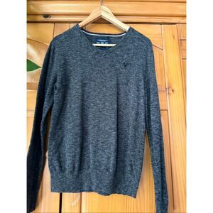 American Eagle Outfitters Charcoal Heather V-Neck Sweater – Athletic Fit – SZ S